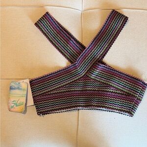 HOBO Colorful Zigzag Bikini Top Womens Medium NWT